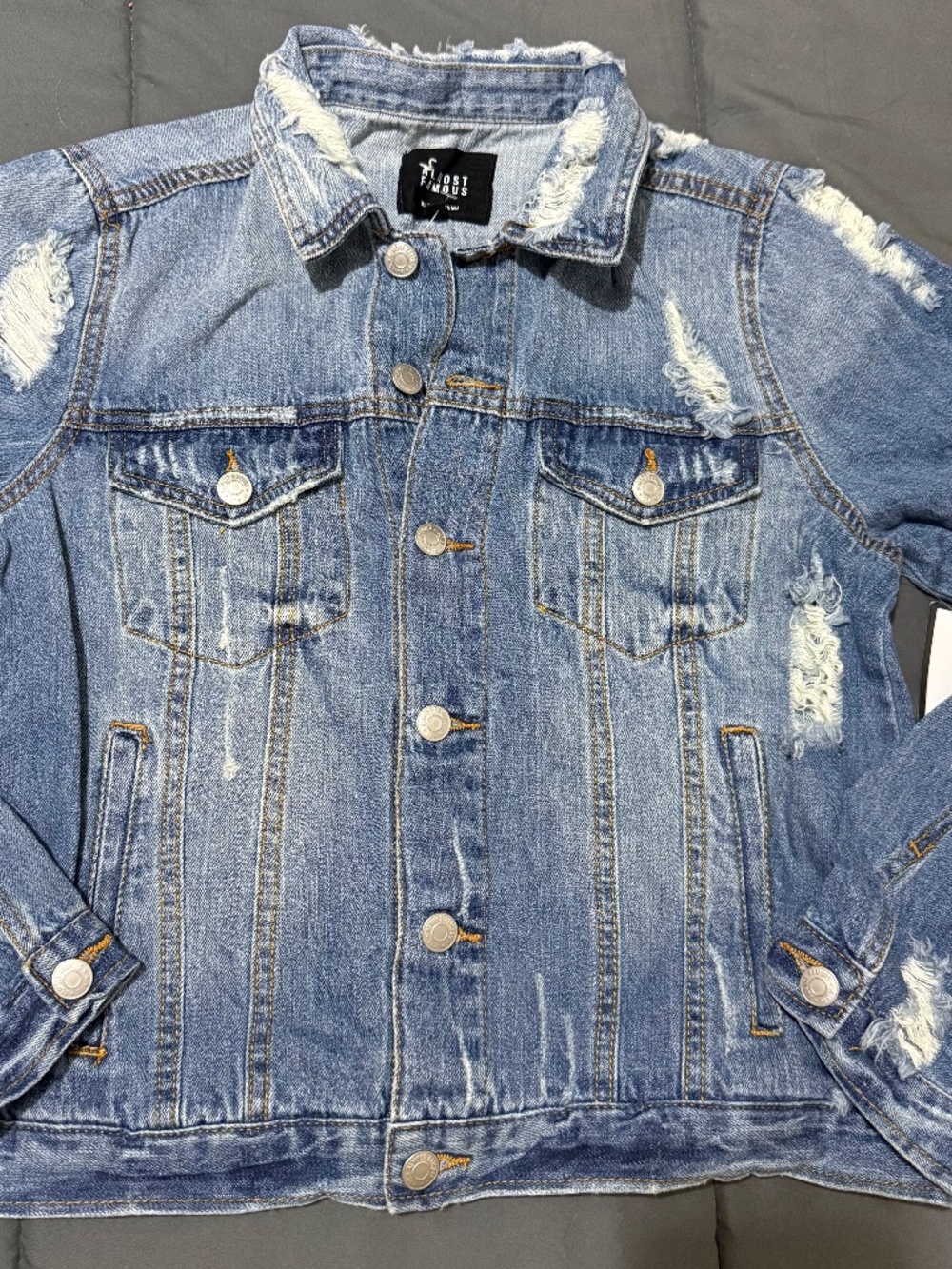 Distressed Jean jacket- NWT Large